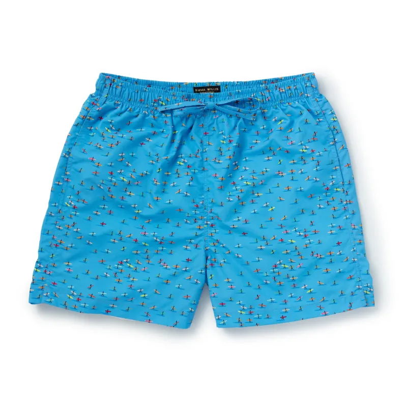 Blue Surfers Swimming Trunks made by Emma Willis