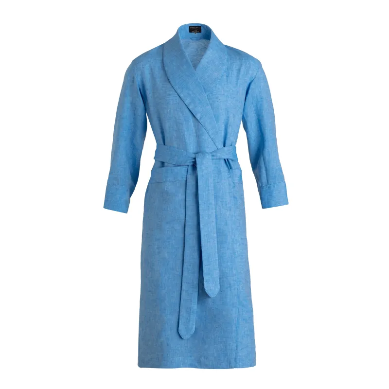 Aqua Linen Dressing Gown sold by Emma Willis