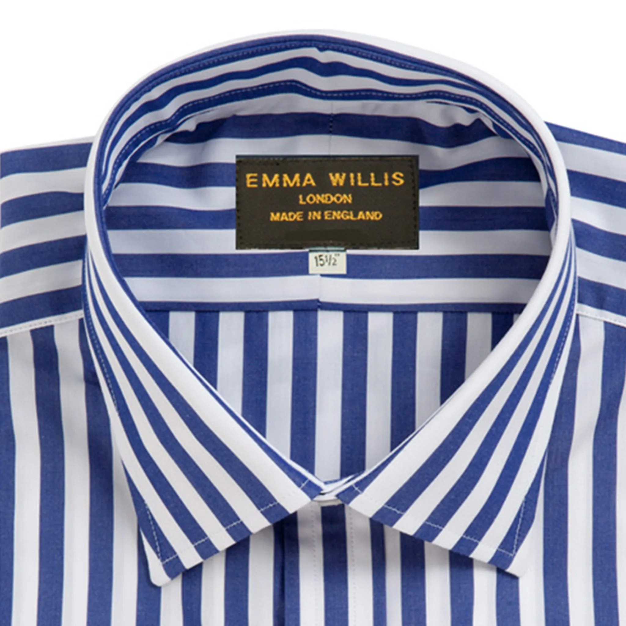 Navy Butcher Stripe Cotton Shirt sold by Emma Willis product image thumbnail 2