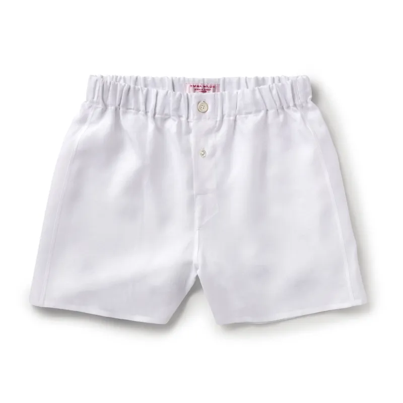 White Linen Boxer Shorts - New sold by Emma Willis