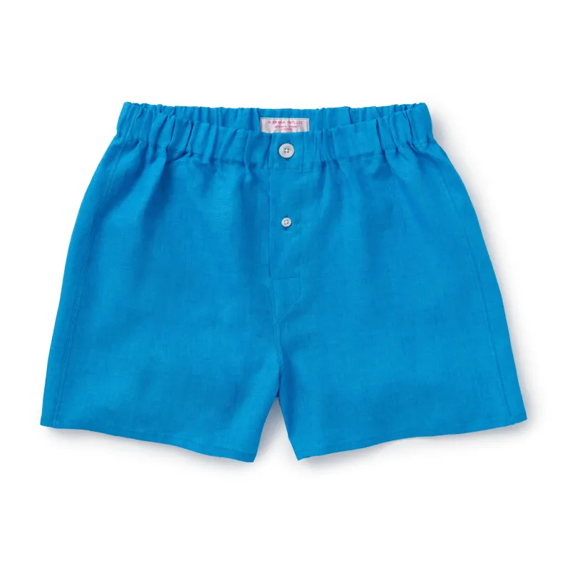 Kingfisher Linen Boxer Shorts - New sold by Emma Willis