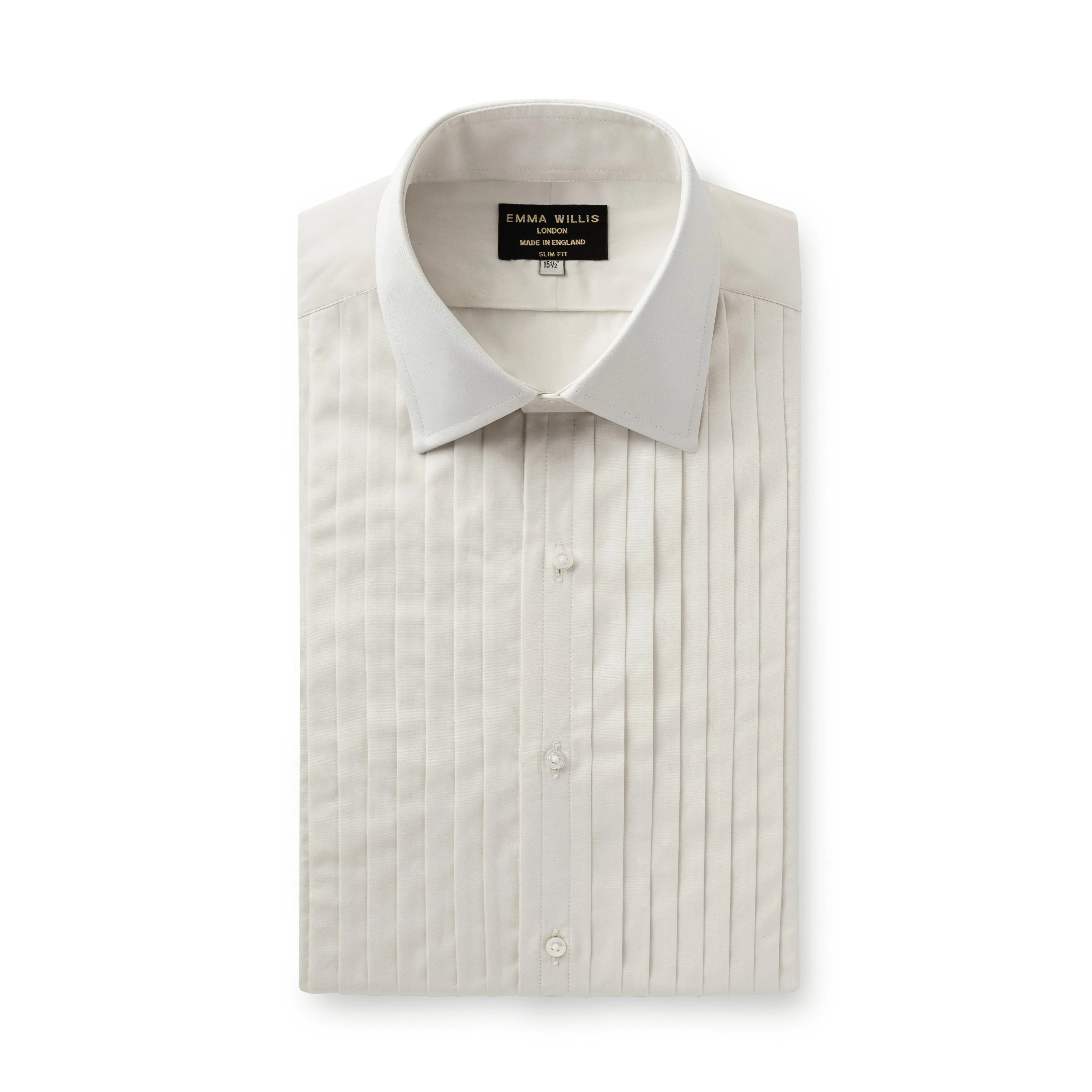Ivory Soyella Pleated Bib Evening Shirt sold by Emma Willis