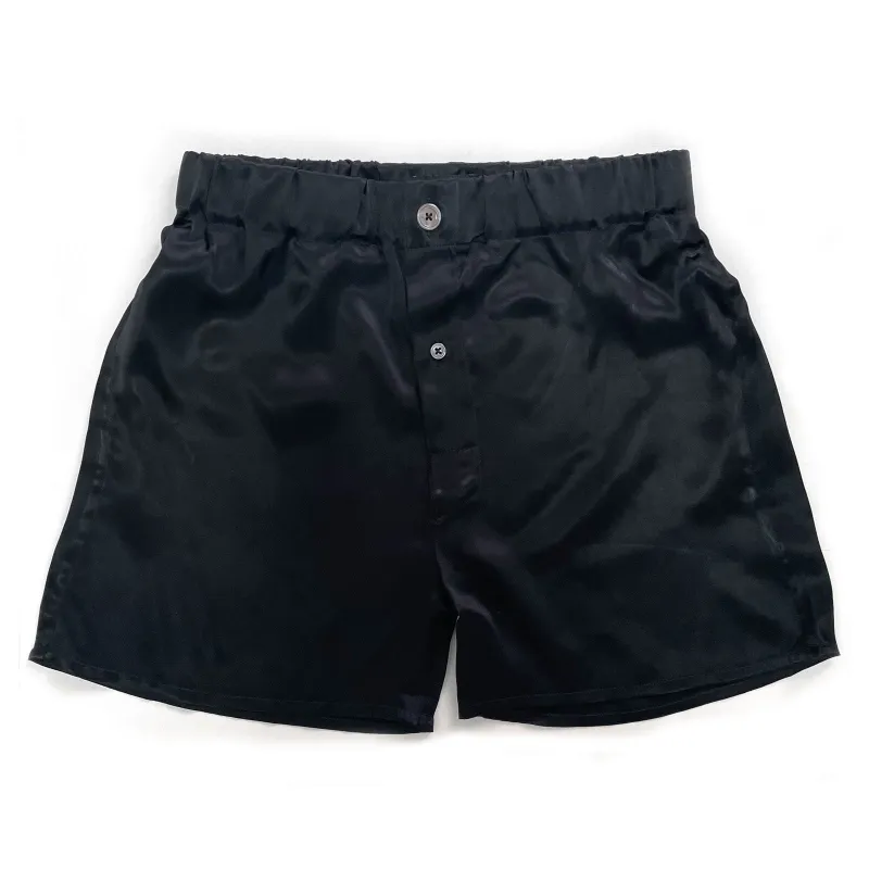 Black Silk Boxer Shorts - Slim Fit sold by Emma Willis
