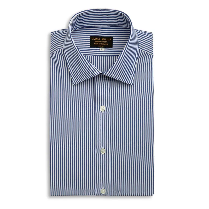 Navy Bengal Stripe Cotton Shirt made by Emma Willis