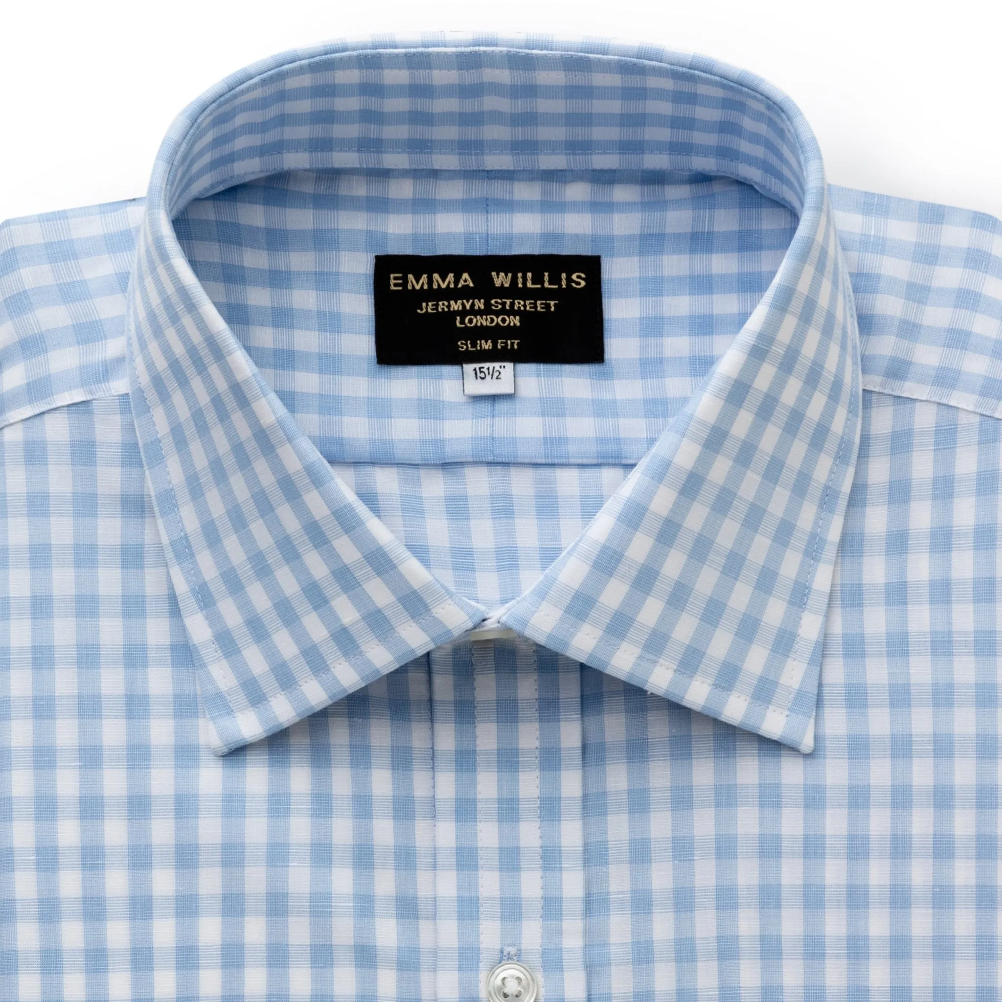 Sky Gingham Zephirlino Shirt sold by Emma Willis product image thumbnail 2