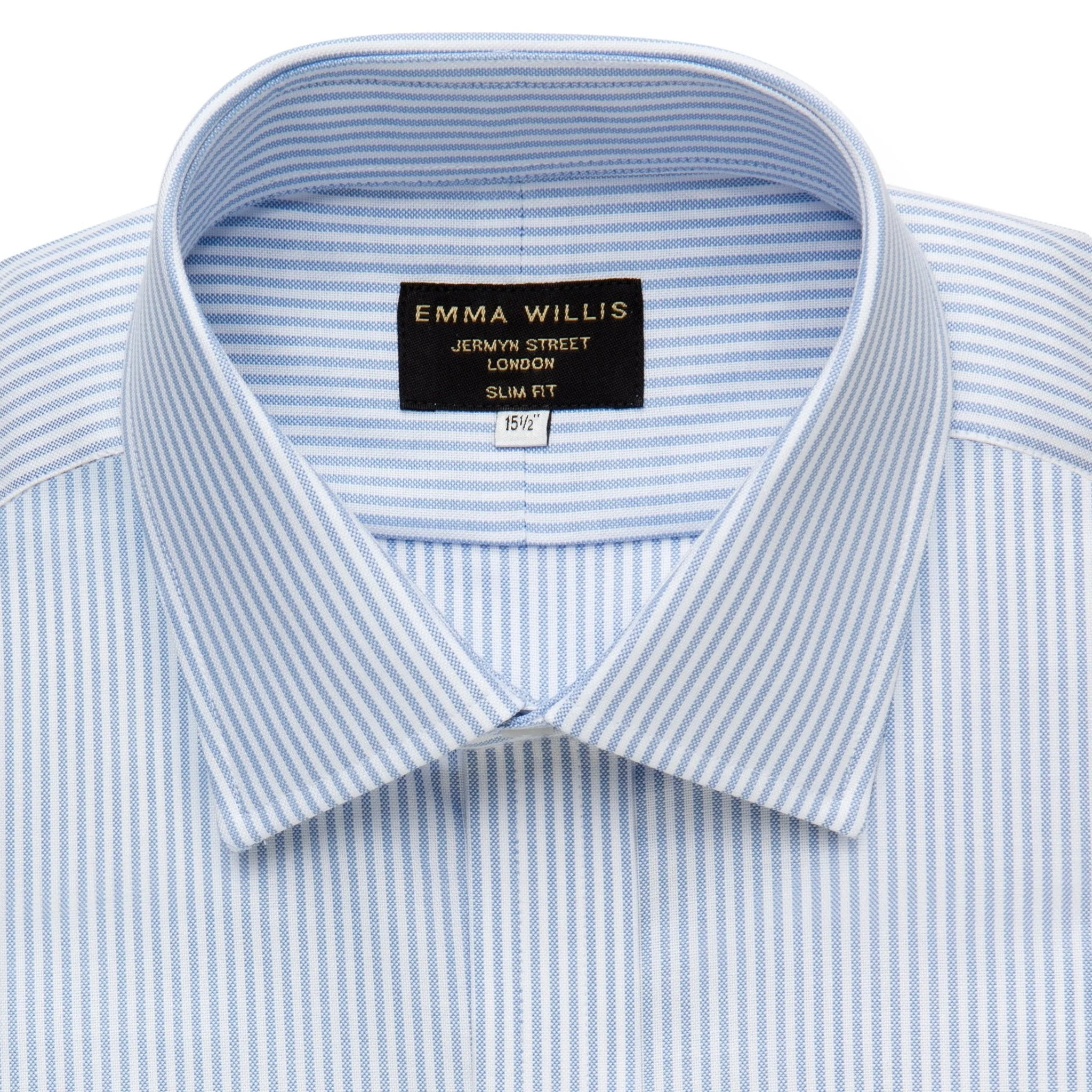 Sky Oxford Stripe Cotton Shirt sold by Emma Willis product image thumbnail 2
