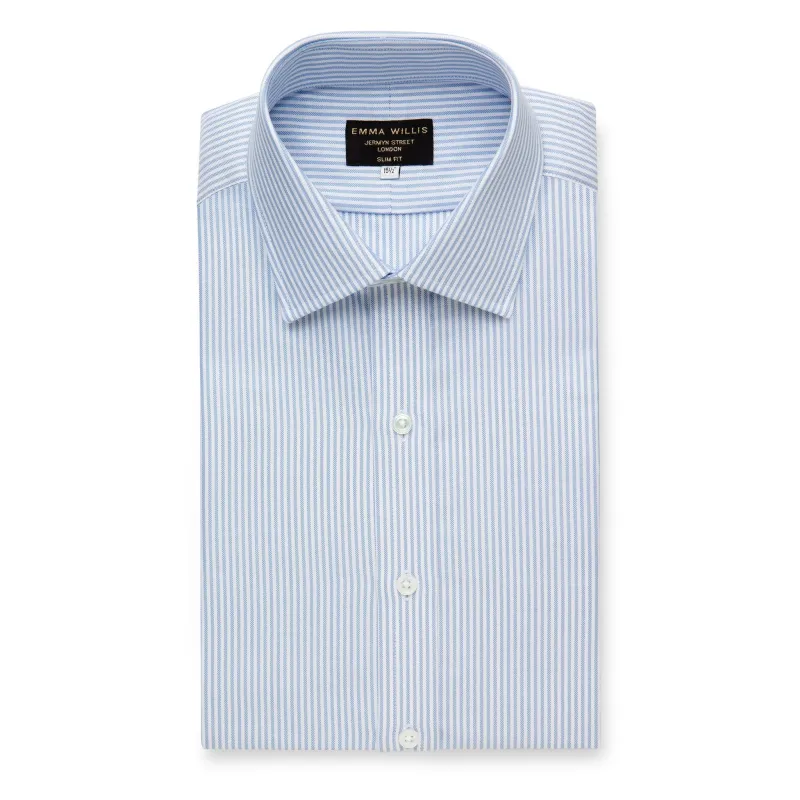 Sky Oxford Stripe Cotton Shirt sold by Emma Willis