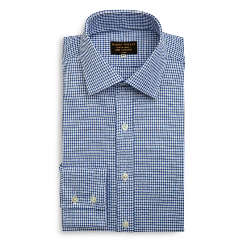 Navy Oxford Check Cotton Shirt sold by Emma Willis