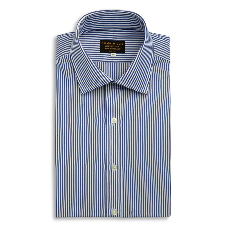Navy Bengal Stripe Cotton Shirt sold by Emma Willis