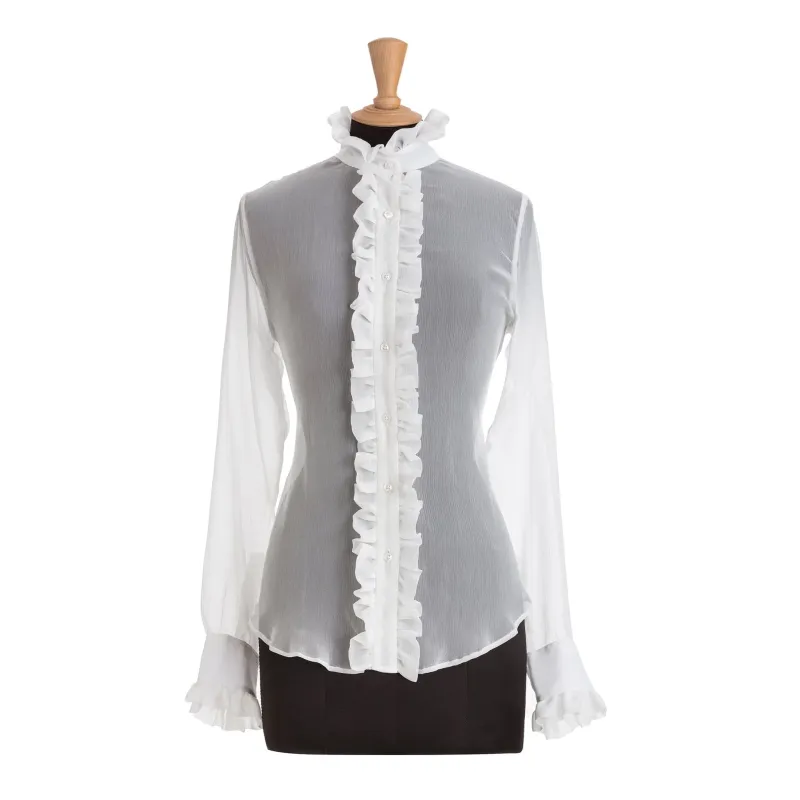 White Silk Chiffon - Piccadilly Shirt made by Emma Willis
