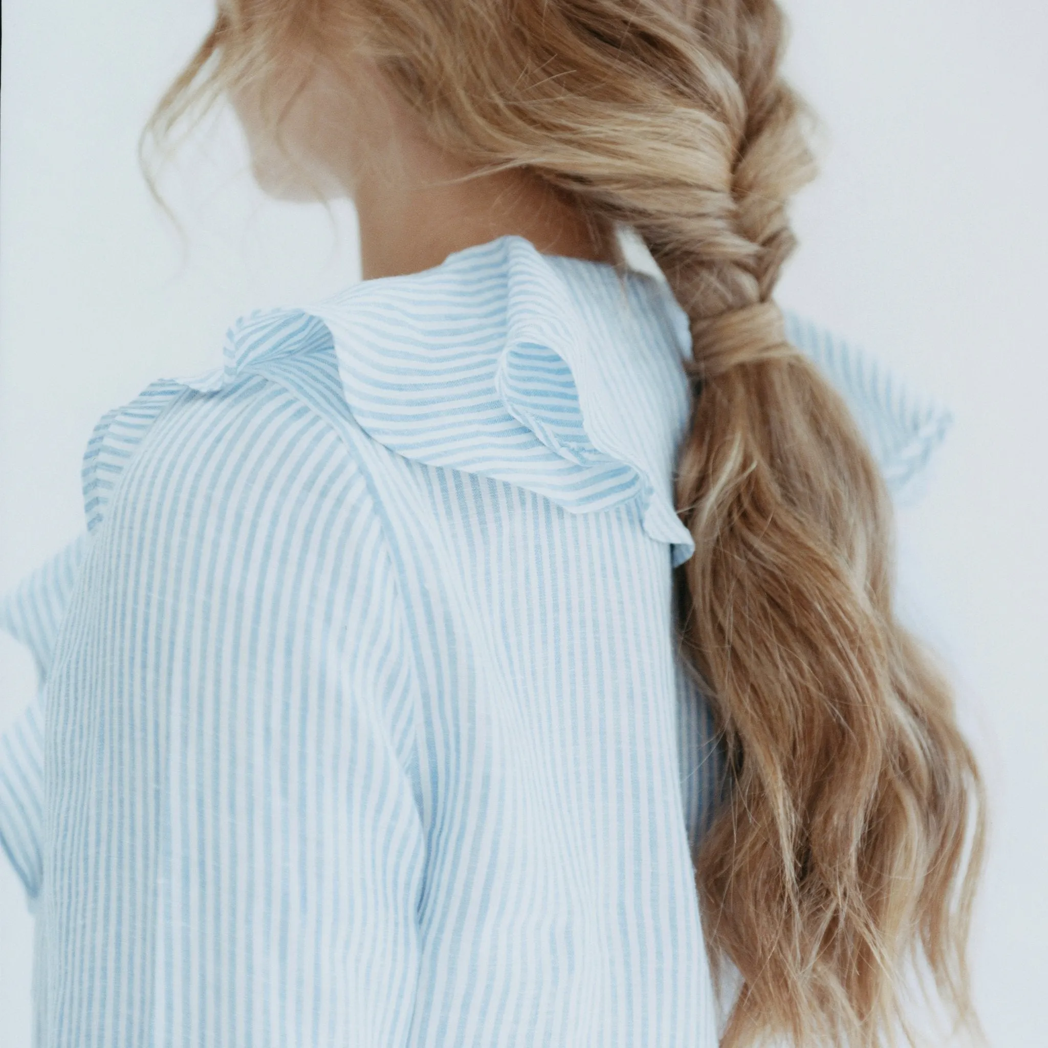 Sky Bengal Stripe Linen Gypsy Shirt sold by Emma Willis product image thumbnail 3