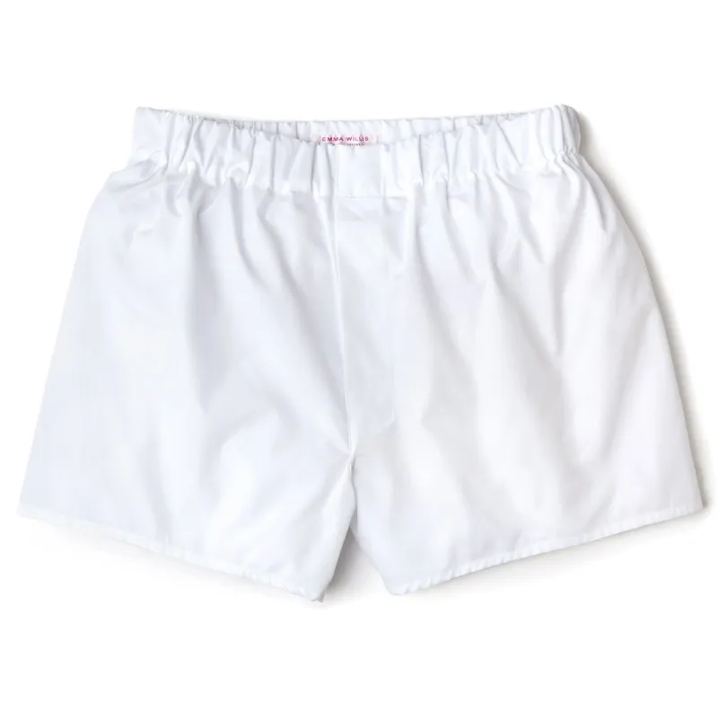 White Superior Cotton Boxer Shorts - Classic Fit sold by Emma Willis