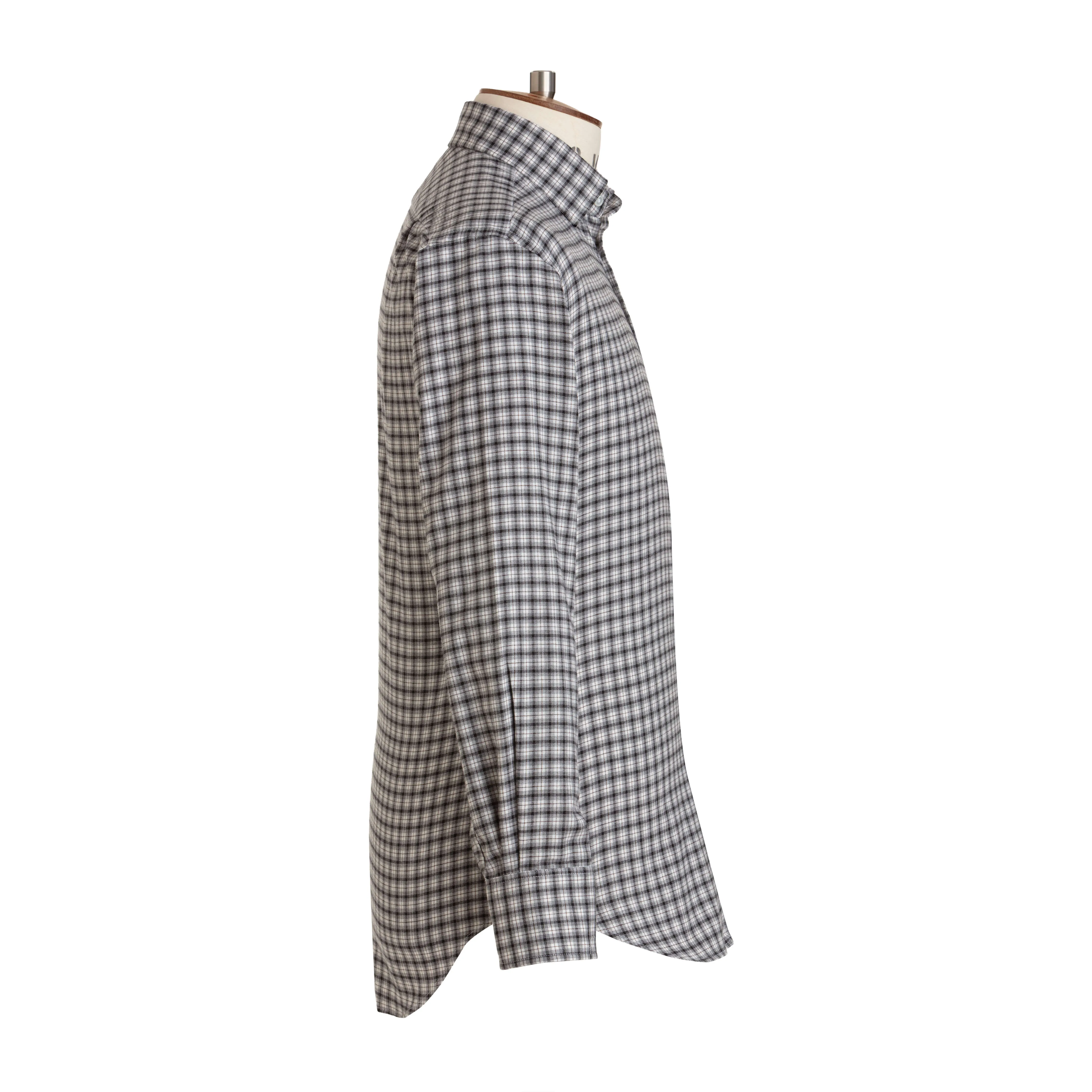 Charcoal/Grey Check Wool Cotton Blend Shirt - New sold by Emma Willis product image thumbnail 3