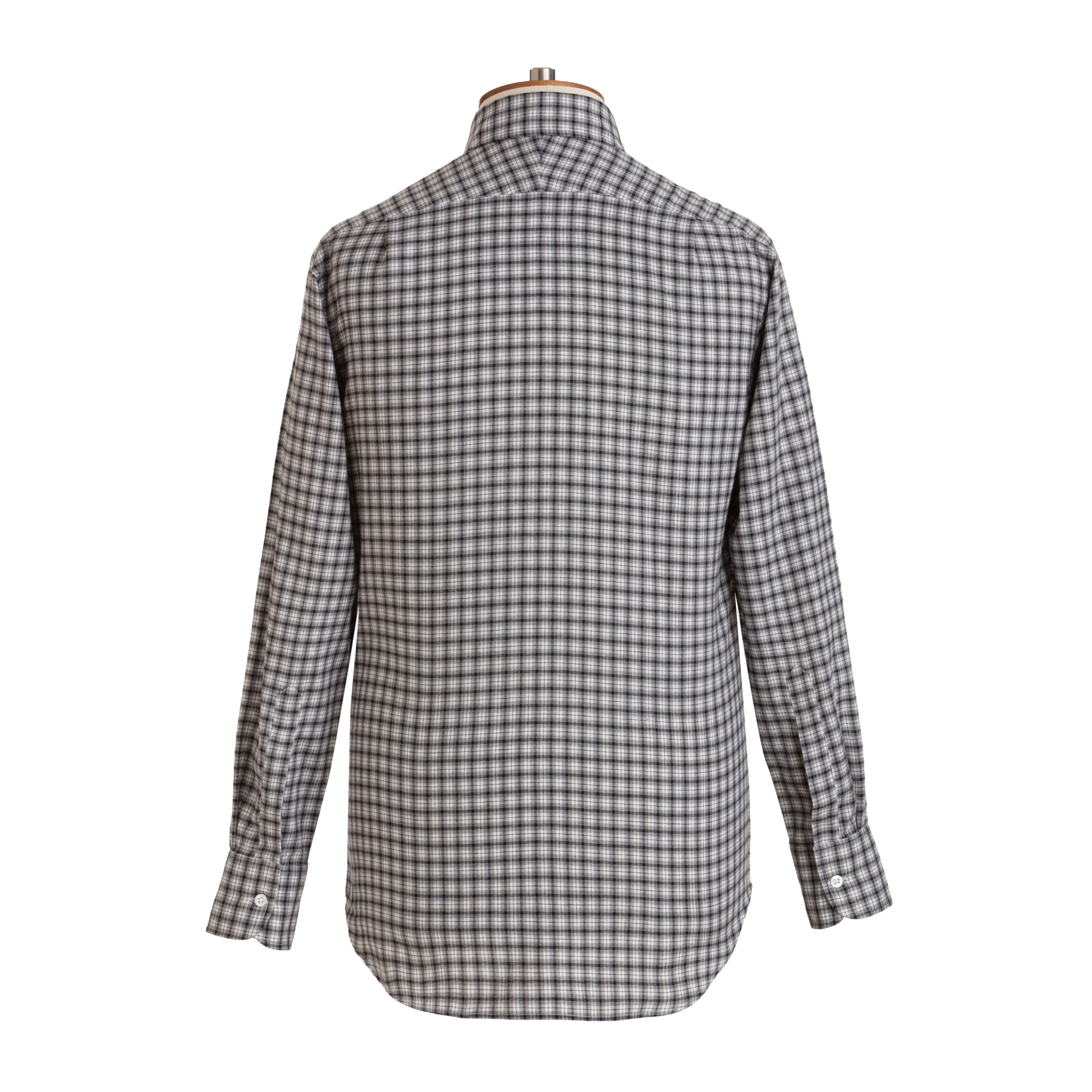 Charcoal/Grey Check Wool Cotton Blend Shirt - New sold by Emma Willis product image thumbnail 4
