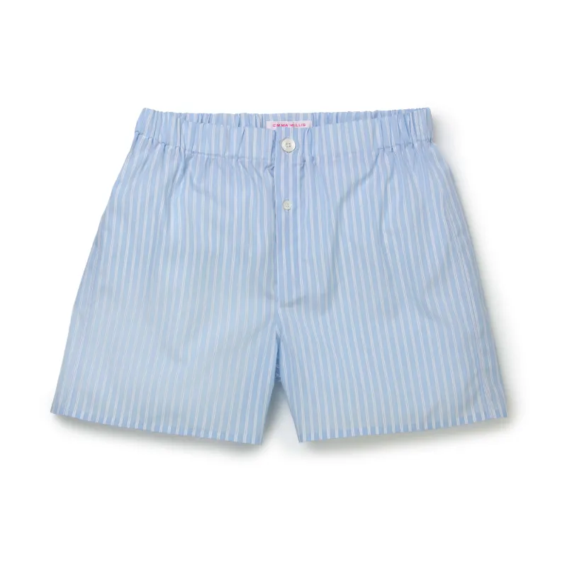 Fine Navy/White/Blue Chalk Stripe Slim Fit Boxer Shorts - New sold by Emma Willis