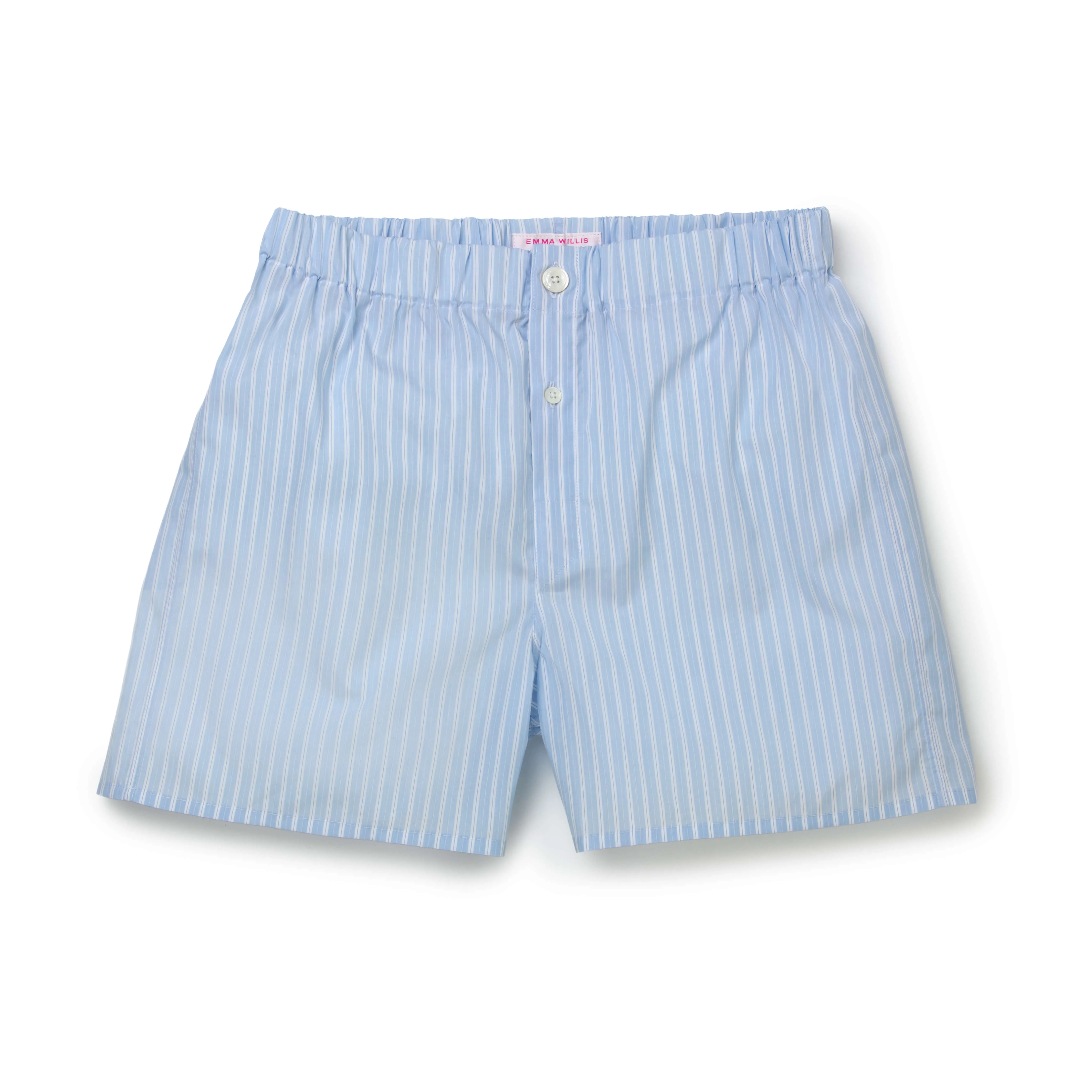 Fine Navy/White/Blue Chalk Stripe Slim Fit Boxer Shorts - New sold by Emma Willis