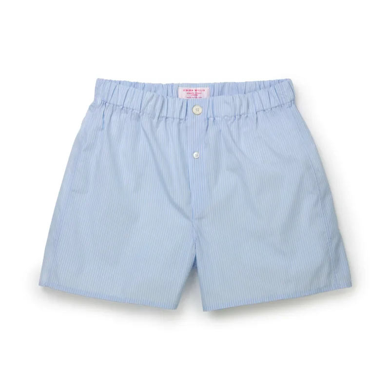 Blue Chalk Stripe Slim Fit Boxer Shorts - New sold by Emma Willis