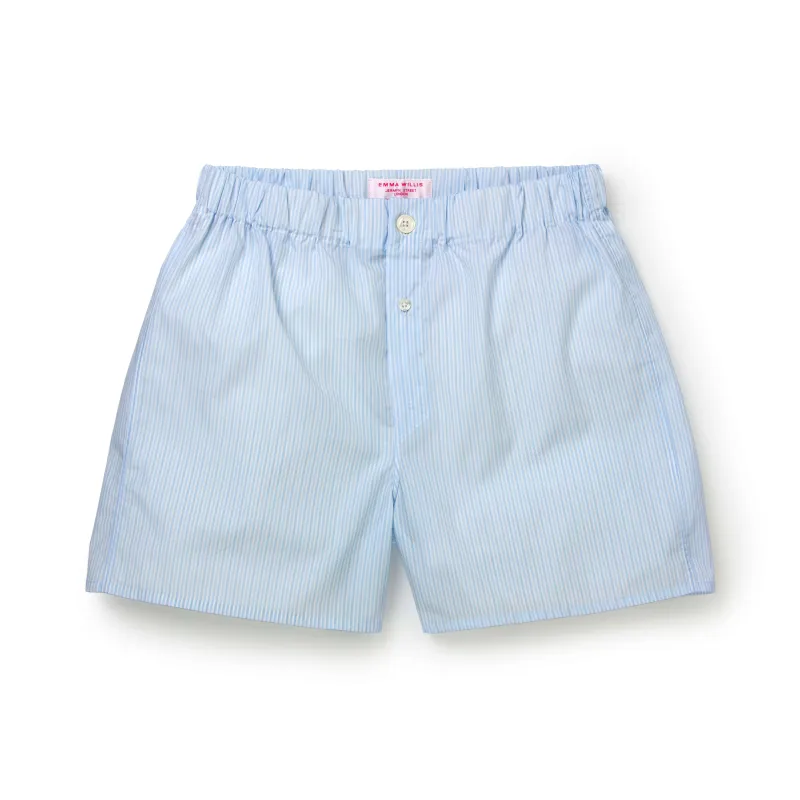 Sky/Blue/White Bengal Stripe Slim Fit Boxer Shorts - New sold by Emma Willis