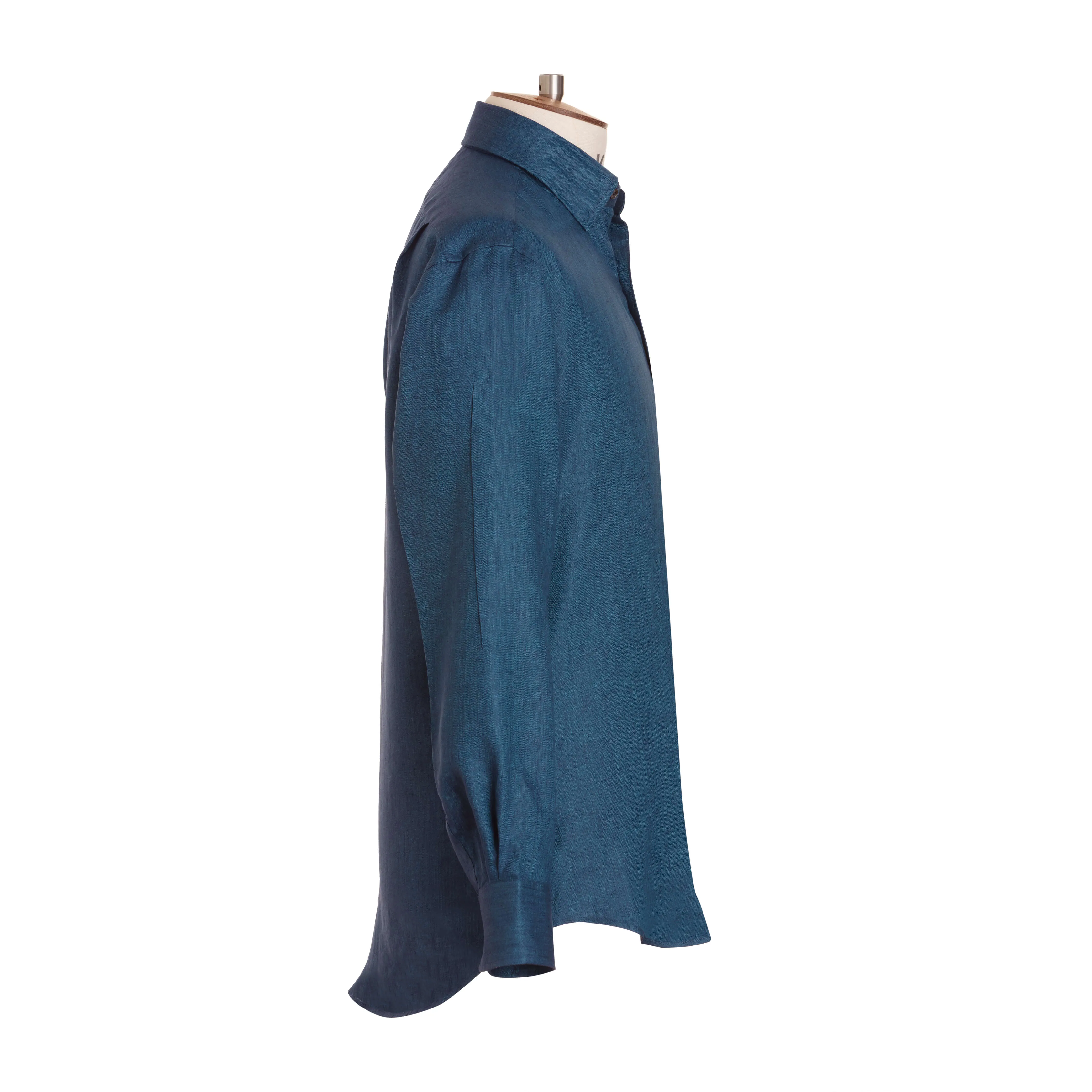 Indigo Herringbone Linen Shirt - New sold by Emma Willis product image thumbnail 3