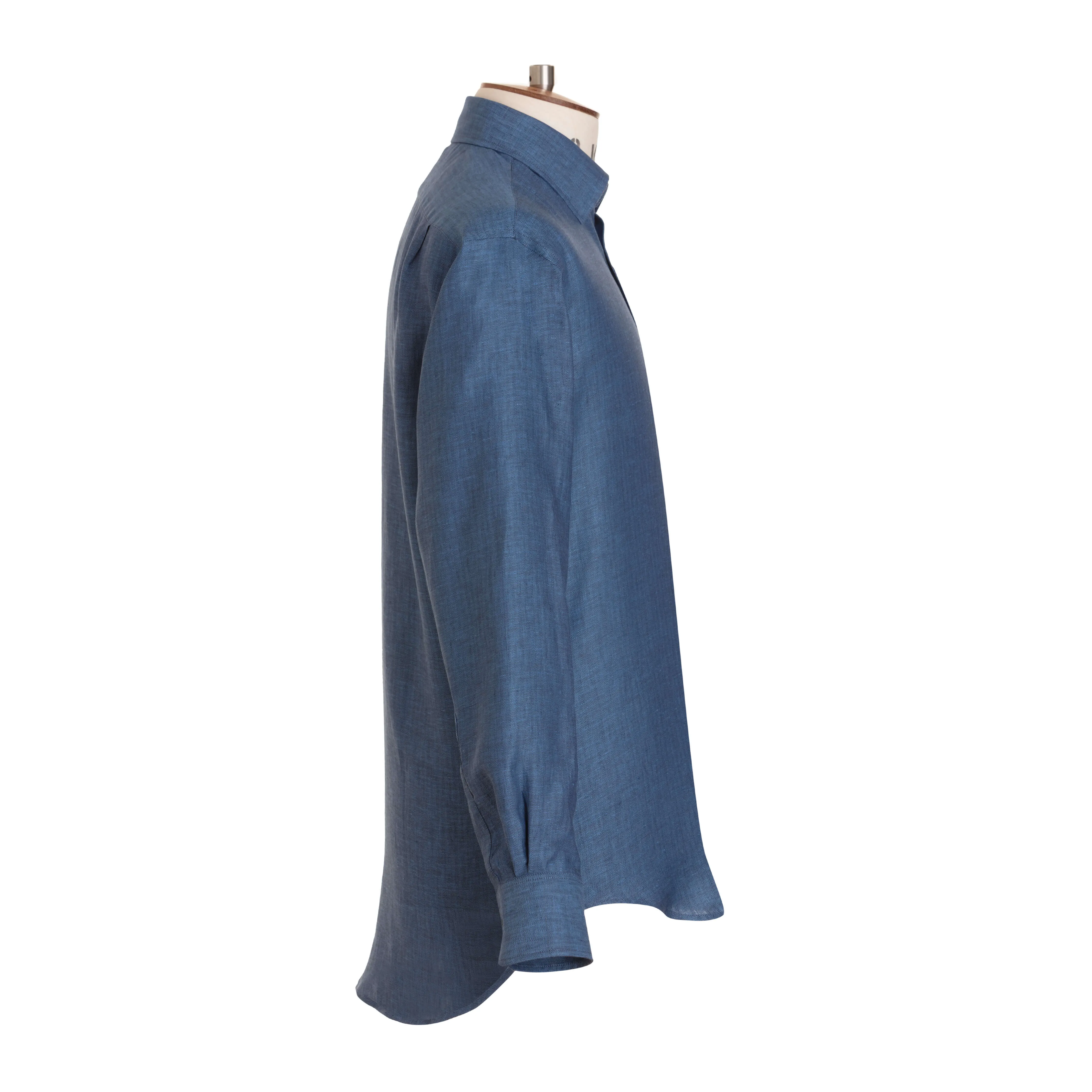 Denim Herringbone Linen Shirt - New sold by Emma Willis product image thumbnail 3