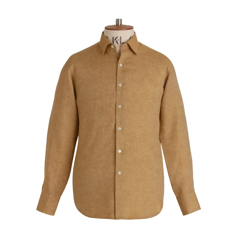 Ochre Linen Shirt made by Emma Willis
