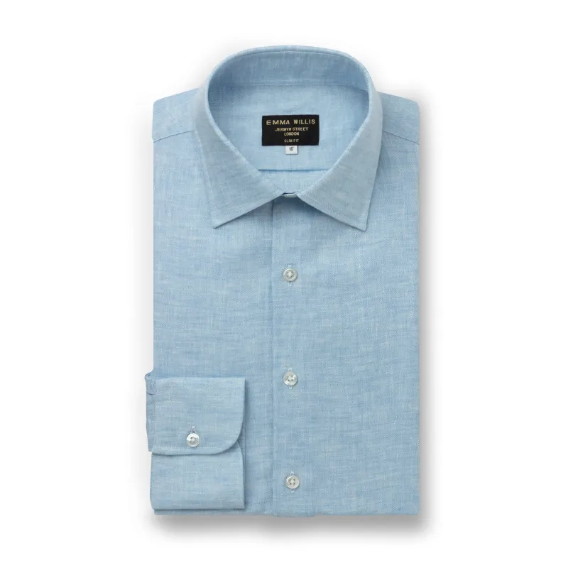 Sky Herringbone Linen Shirt - New made by Emma Willis