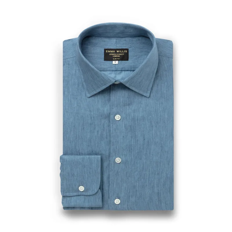 Light Denim Twill Linen Shirt - New made by Emma Willis