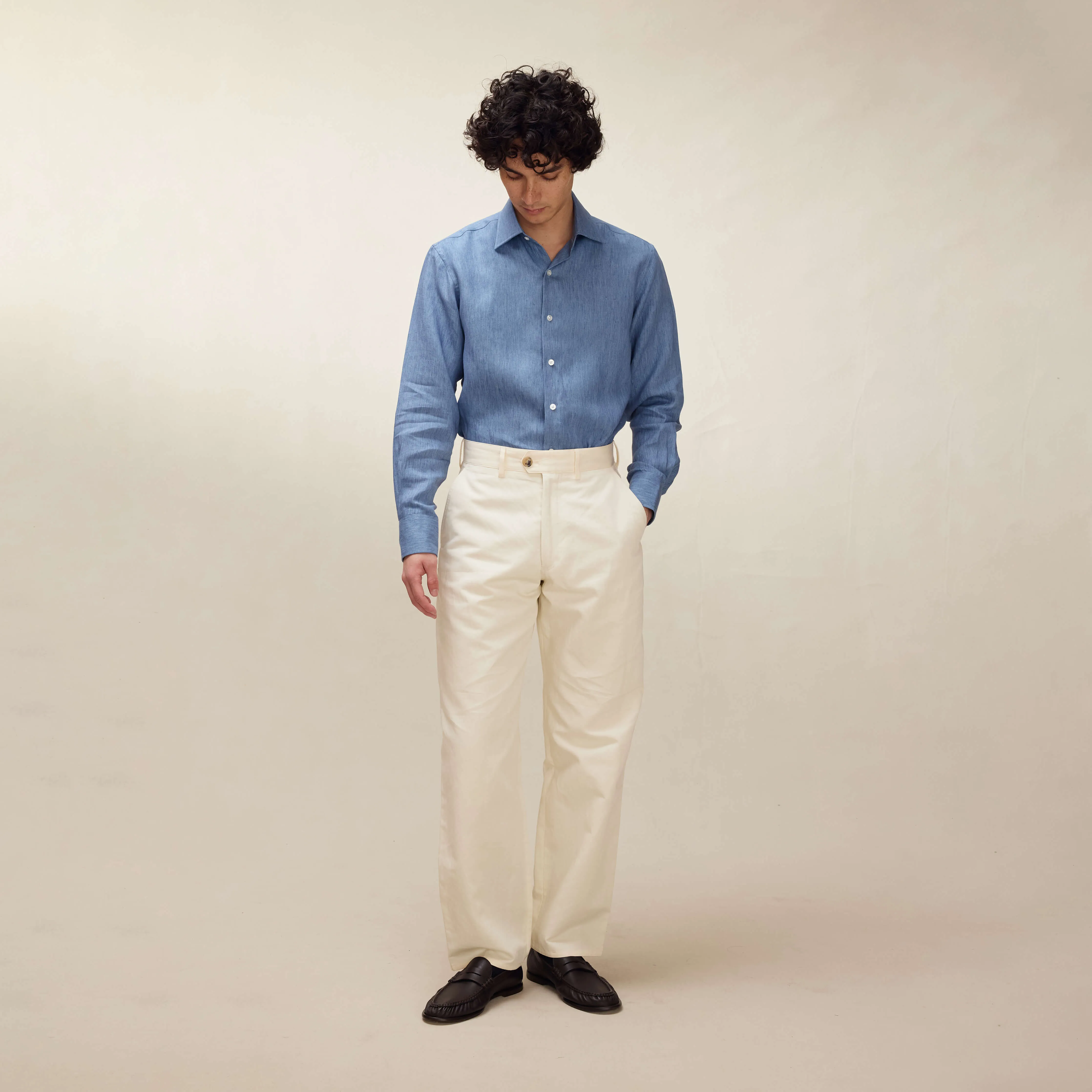 Light Denim Twill Linen Shirt - New sold by Emma Willis product image thumbnail 2