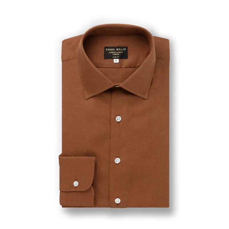 Tobacco Linen Shirt - New made by Emma Willis