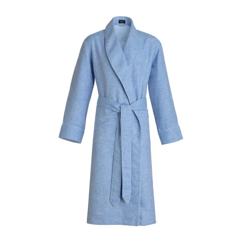 Faded Sky Linen Dressing Gown - New made by Emma Willis