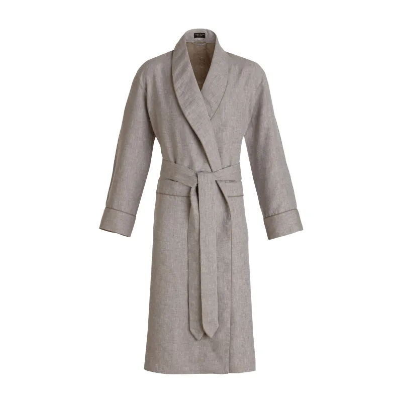 Latte Linen Dressing Gown - New made by Emma Willis