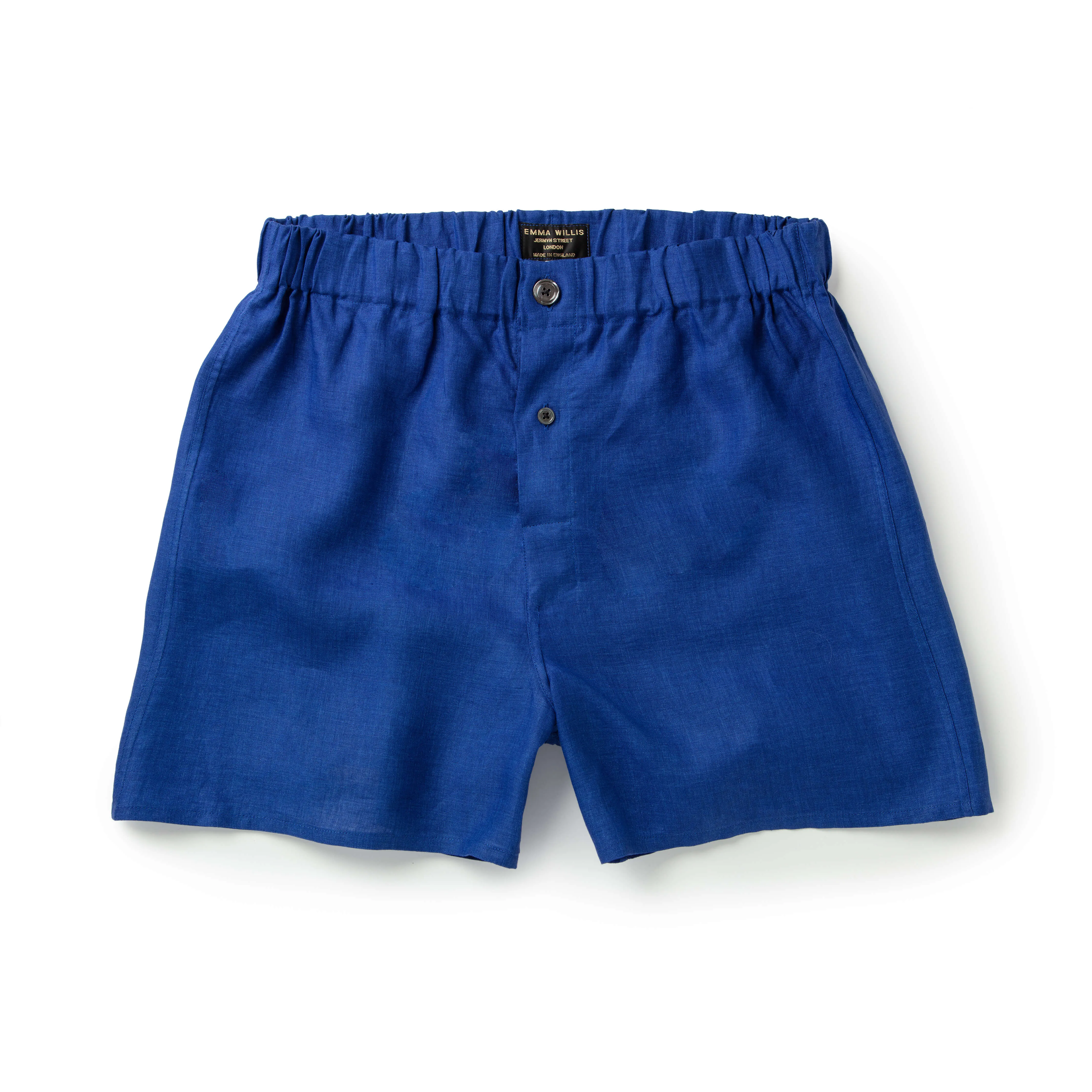 Cobalt Linen Slim Fit Boxer Shorts - New sold by Emma Willis