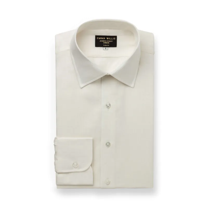 White Herringbone Linen Shirt - New made by Emma Willis