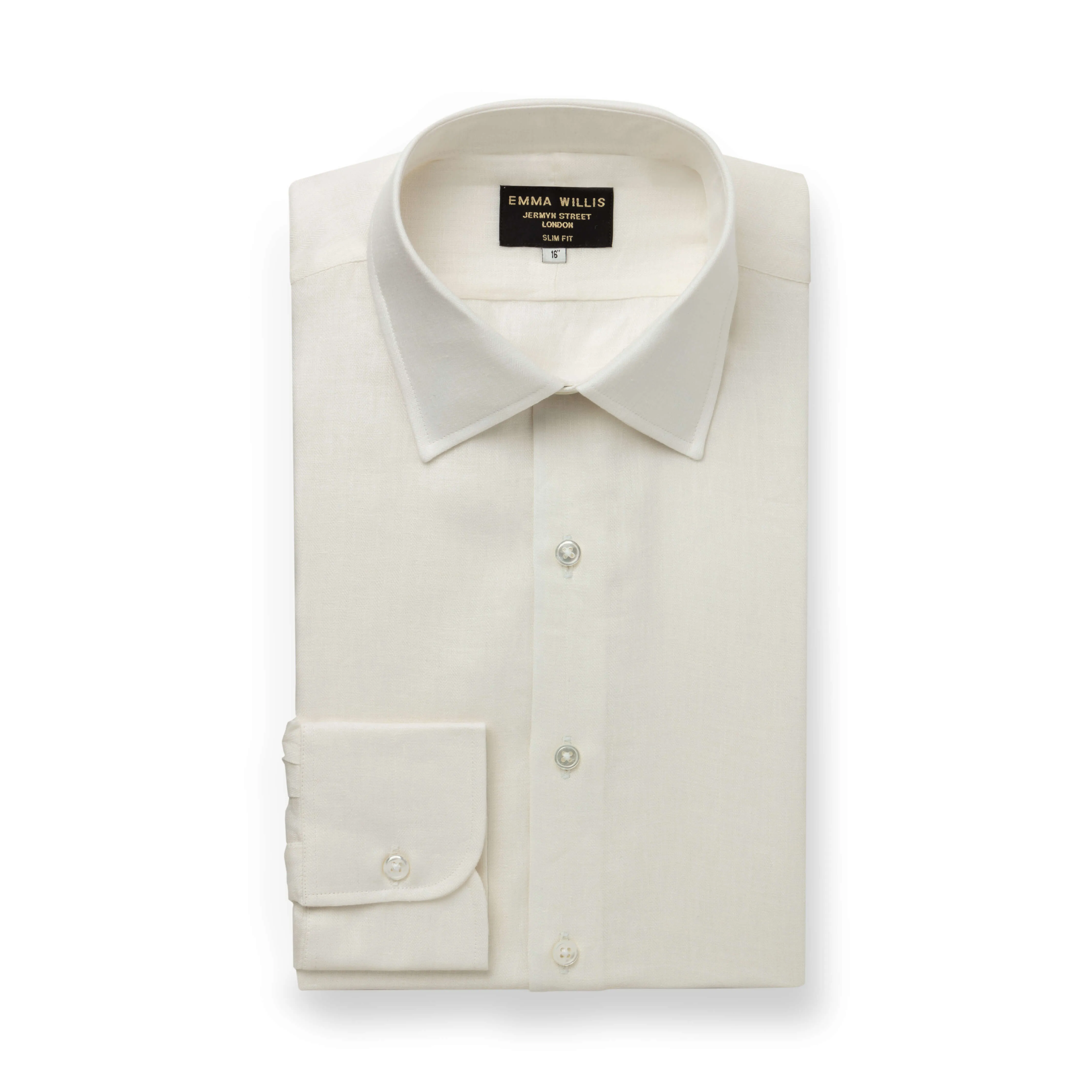 White Herringbone Linen Shirt - New sold by Emma Willis