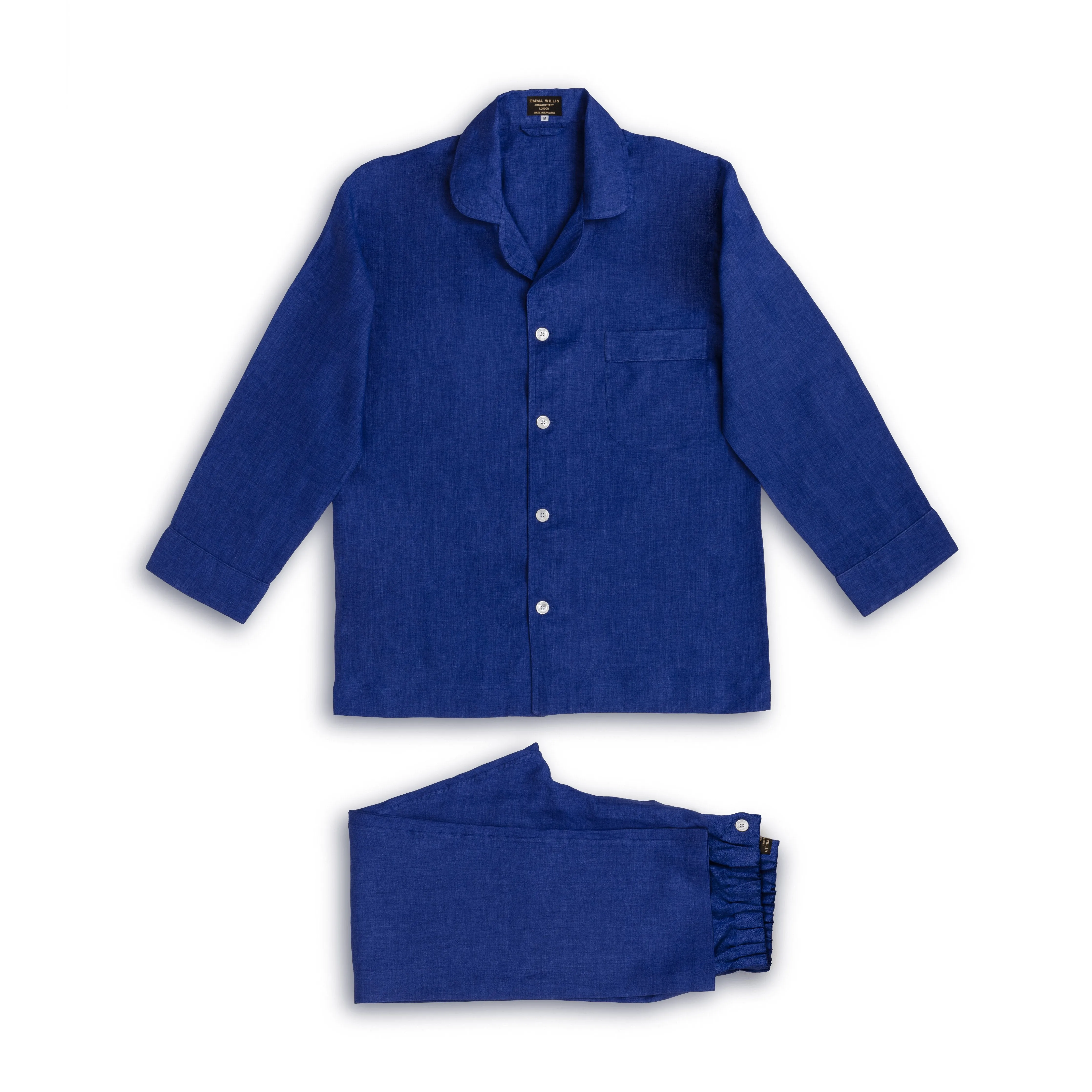 Cobalt Linen Pyjamas sold by Emma Willis