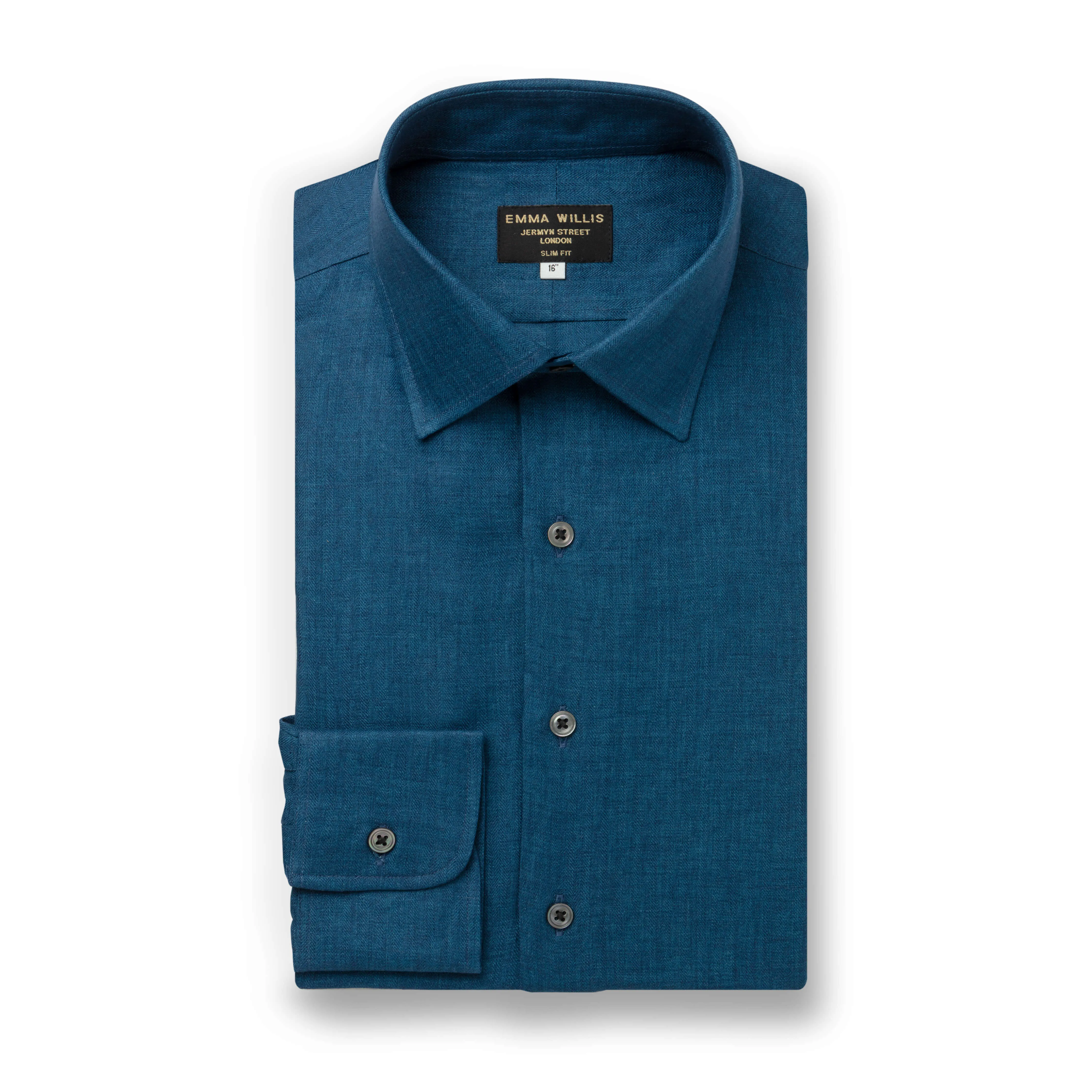 Ink Herringbone Linen Shirt - New sold by Emma Willis