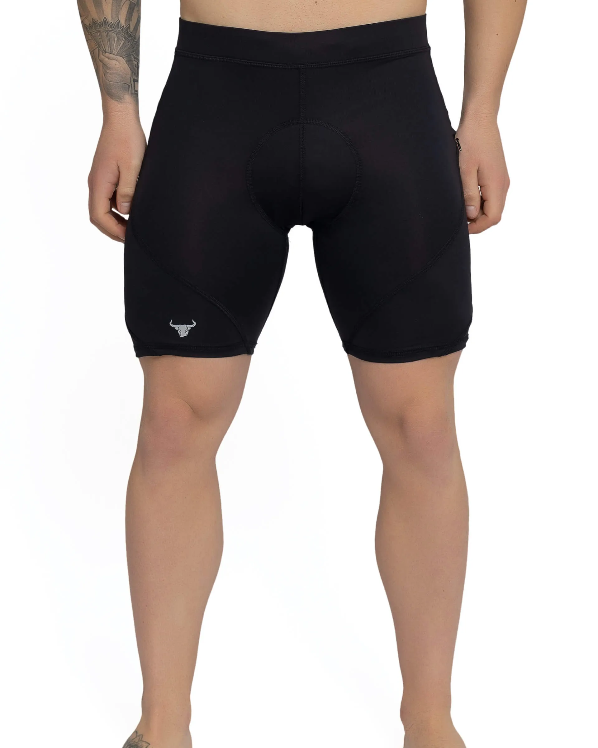 Black/Black Biker Shorts sold by Matador