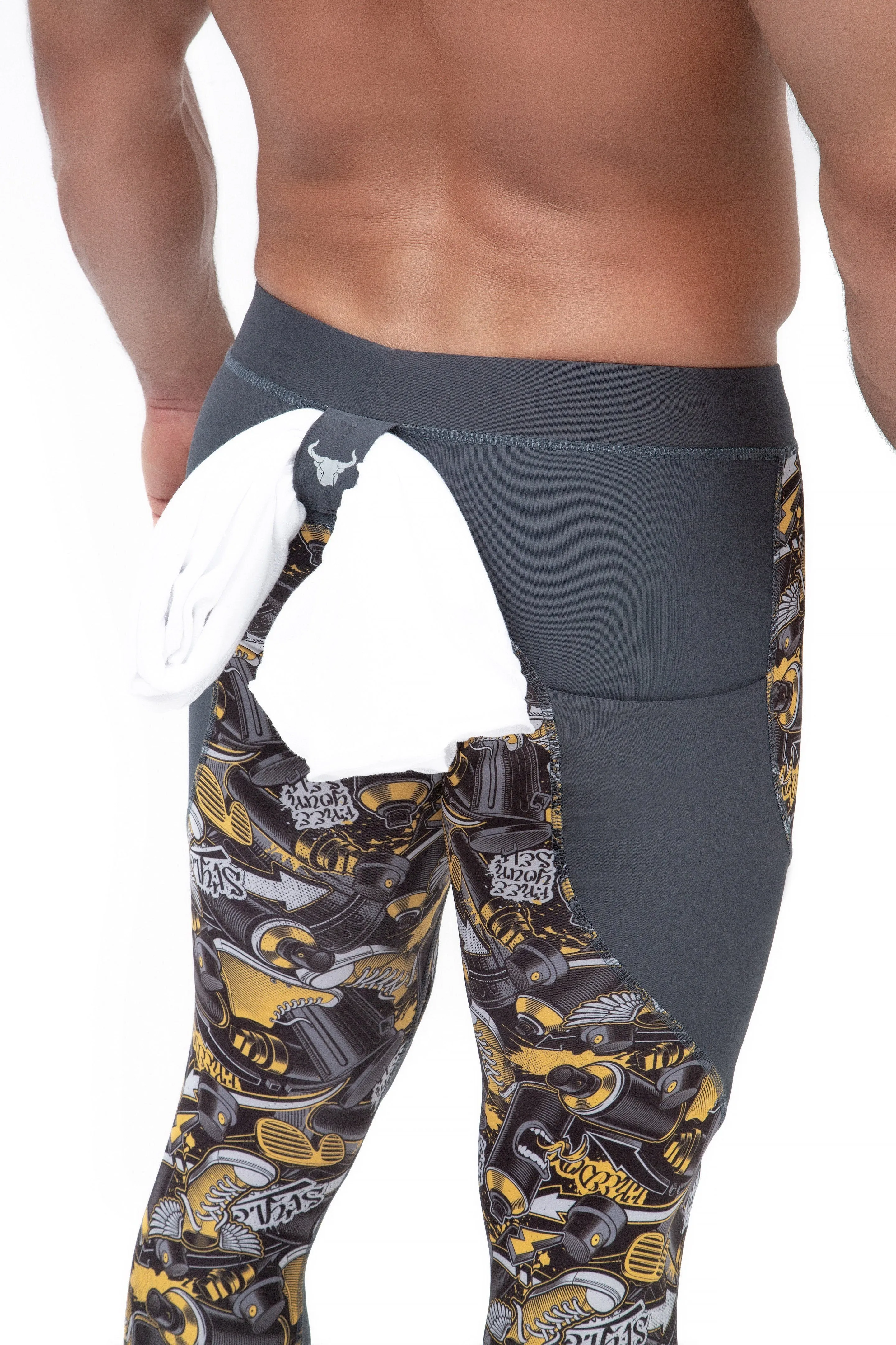 Gray Graffiti Meggings sold by Matador product image thumbnail 3