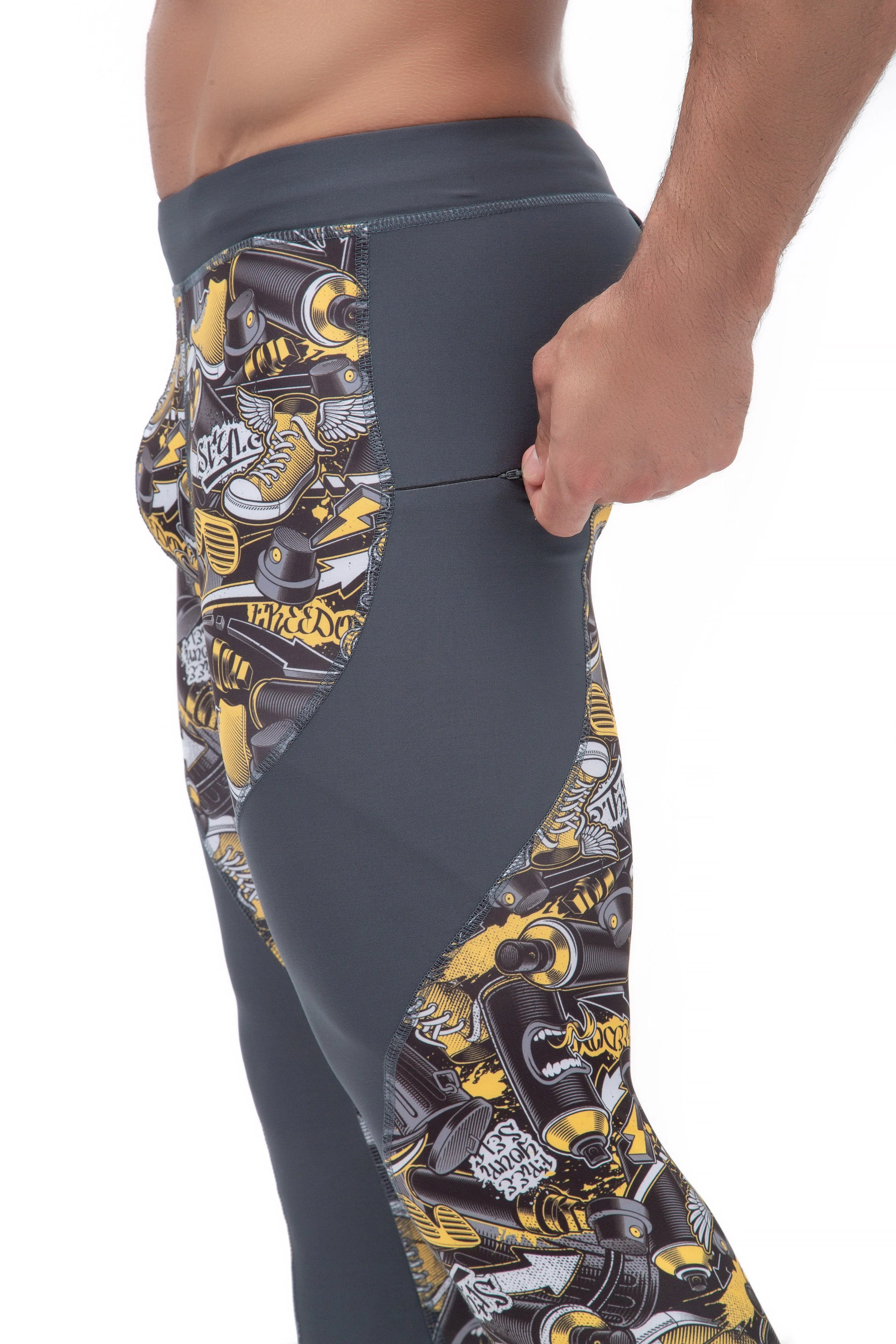 Gray Graffiti Meggings sold by Matador product image thumbnail 4