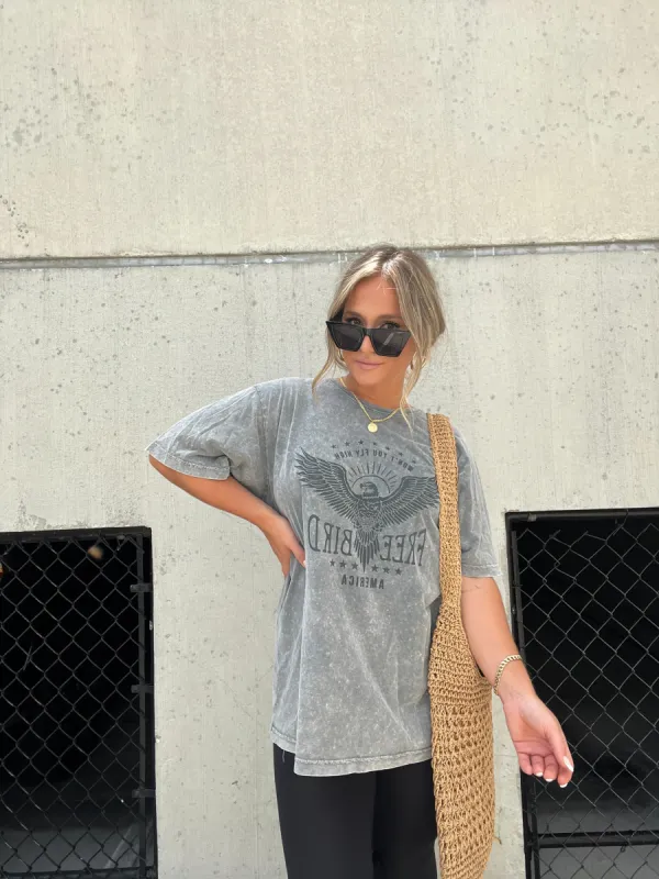 DENIM FLY HIGH FREE BIRD TEE sold by Chic by Ally B