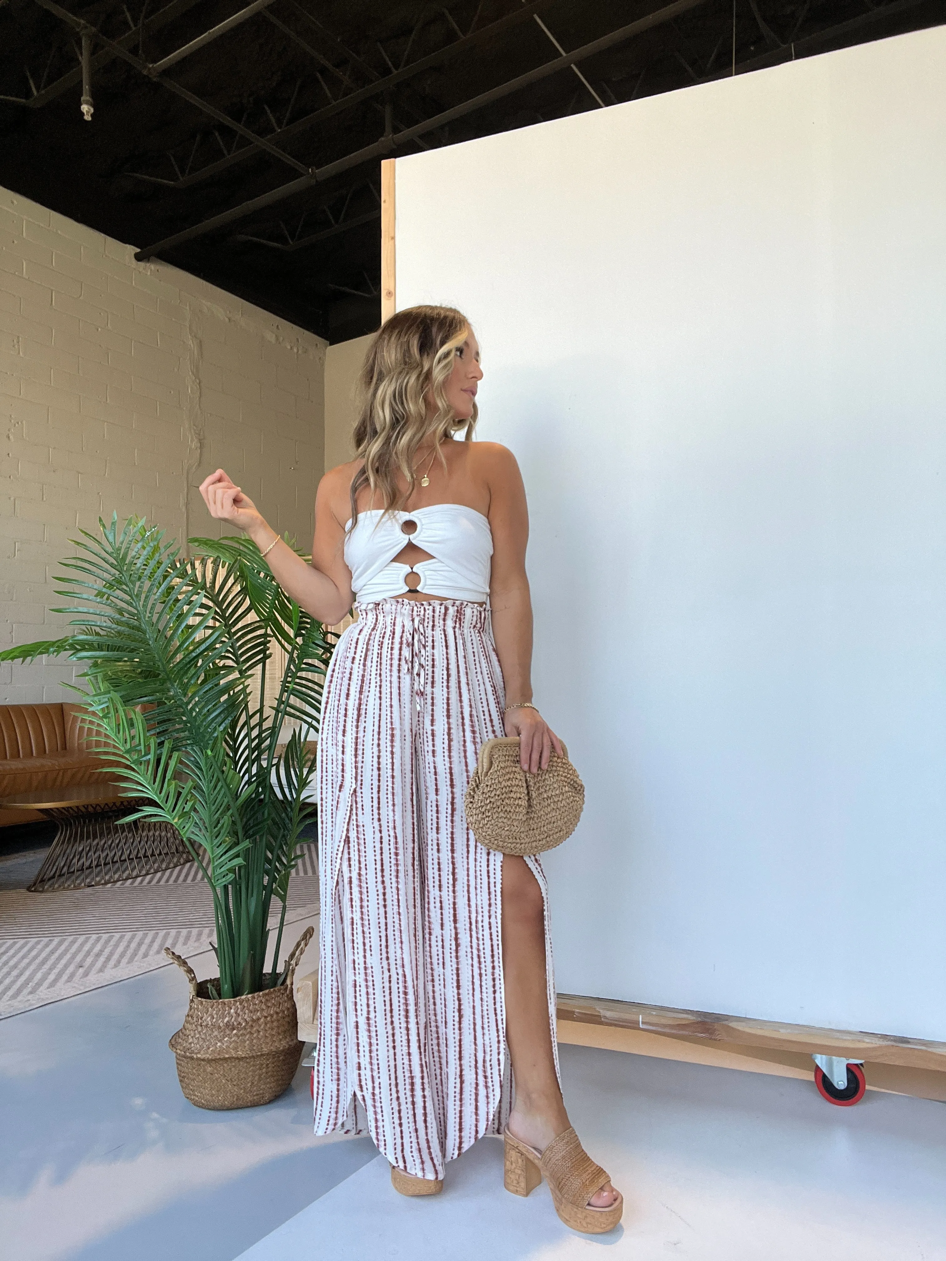 Sienna Boho Pants Ivory Brown sold by Chic by Ally B product image thumbnail 4