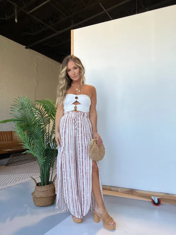 Sienna Boho Pants Ivory Brown sold by Chic by Ally B