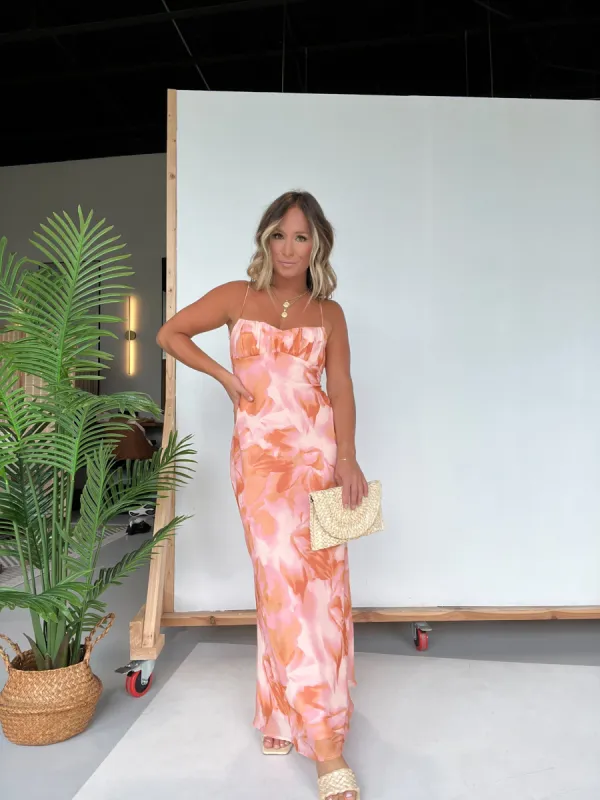 Millie Floral Maxi Dress Orange sold by Chic by Ally B