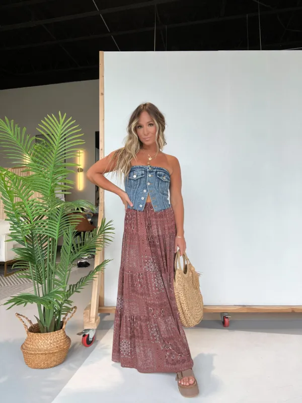Within the Wind Maxi Skirt Rose sold by Chic by Ally B