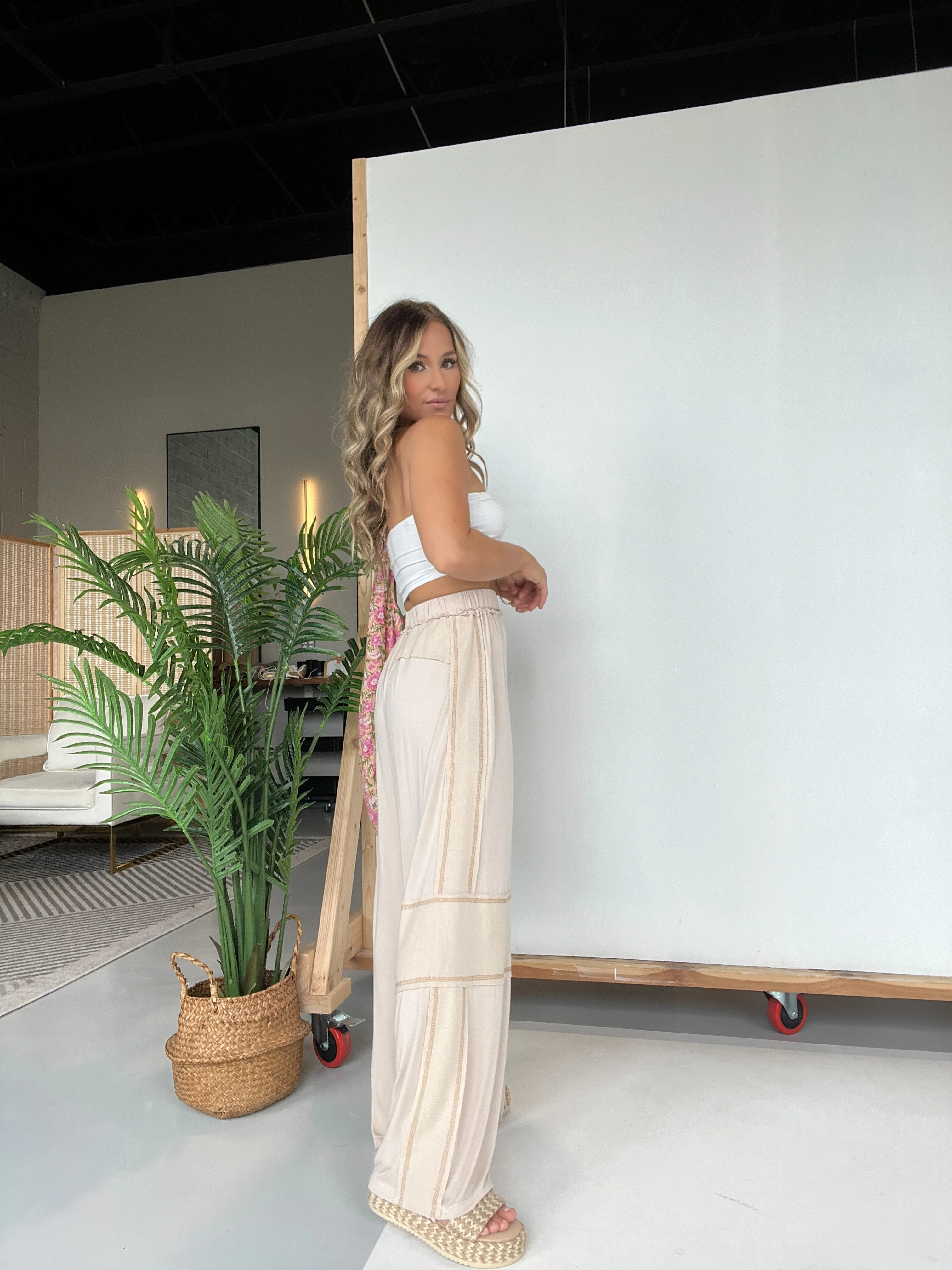 Relaxed Mornings Lounge Pants Oatmeal sold by Chic by Ally B product image thumbnail 5