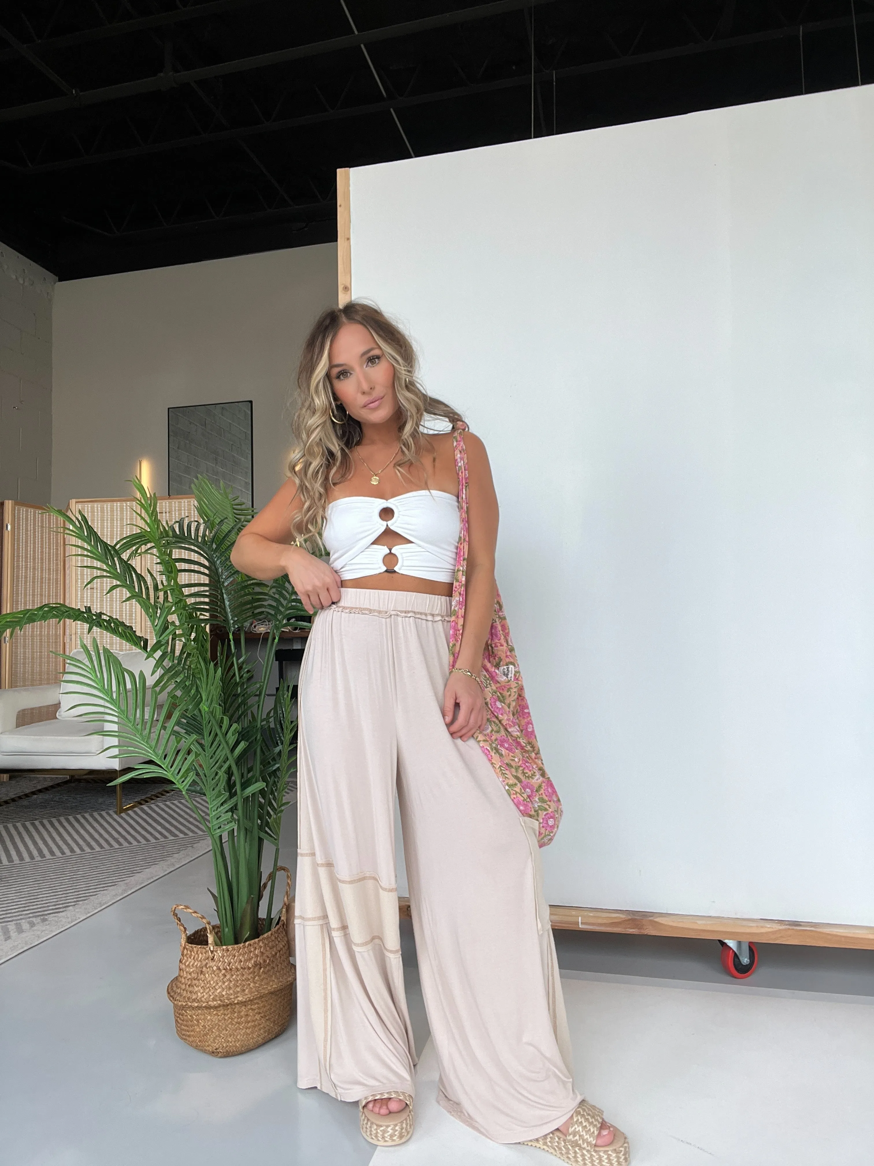 Relaxed Mornings Lounge Pants Oatmeal sold by Chic by Ally B product image thumbnail 4