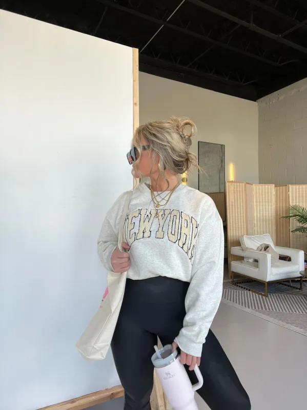 NY Terry Cloth Crewneck sold by Chic by Ally B