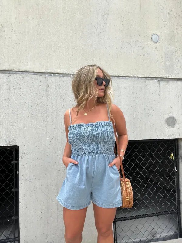 SADDLE ME UP DENIM ROMPER sold by Chic by Ally B