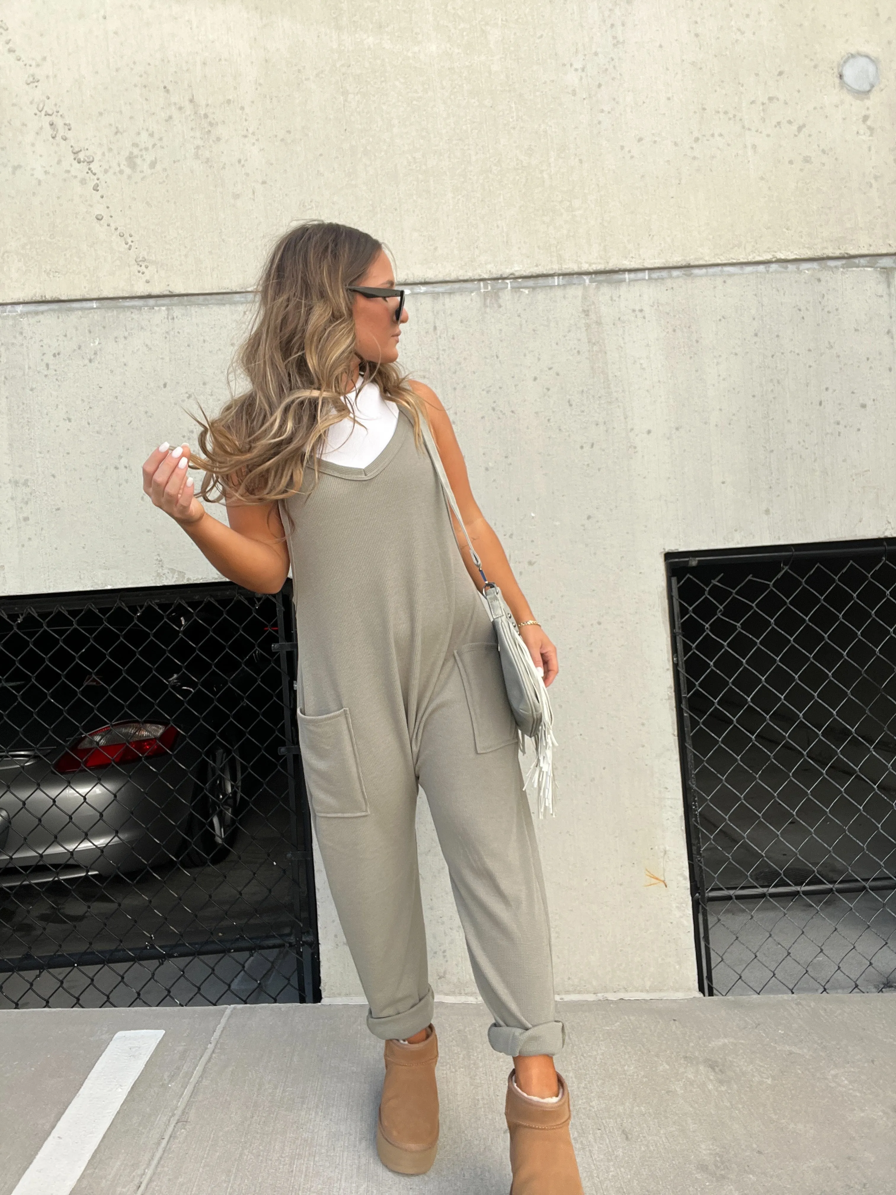 Relaxed Fit Jumpsuit Olive sold by Chic by Ally B product image thumbnail 4