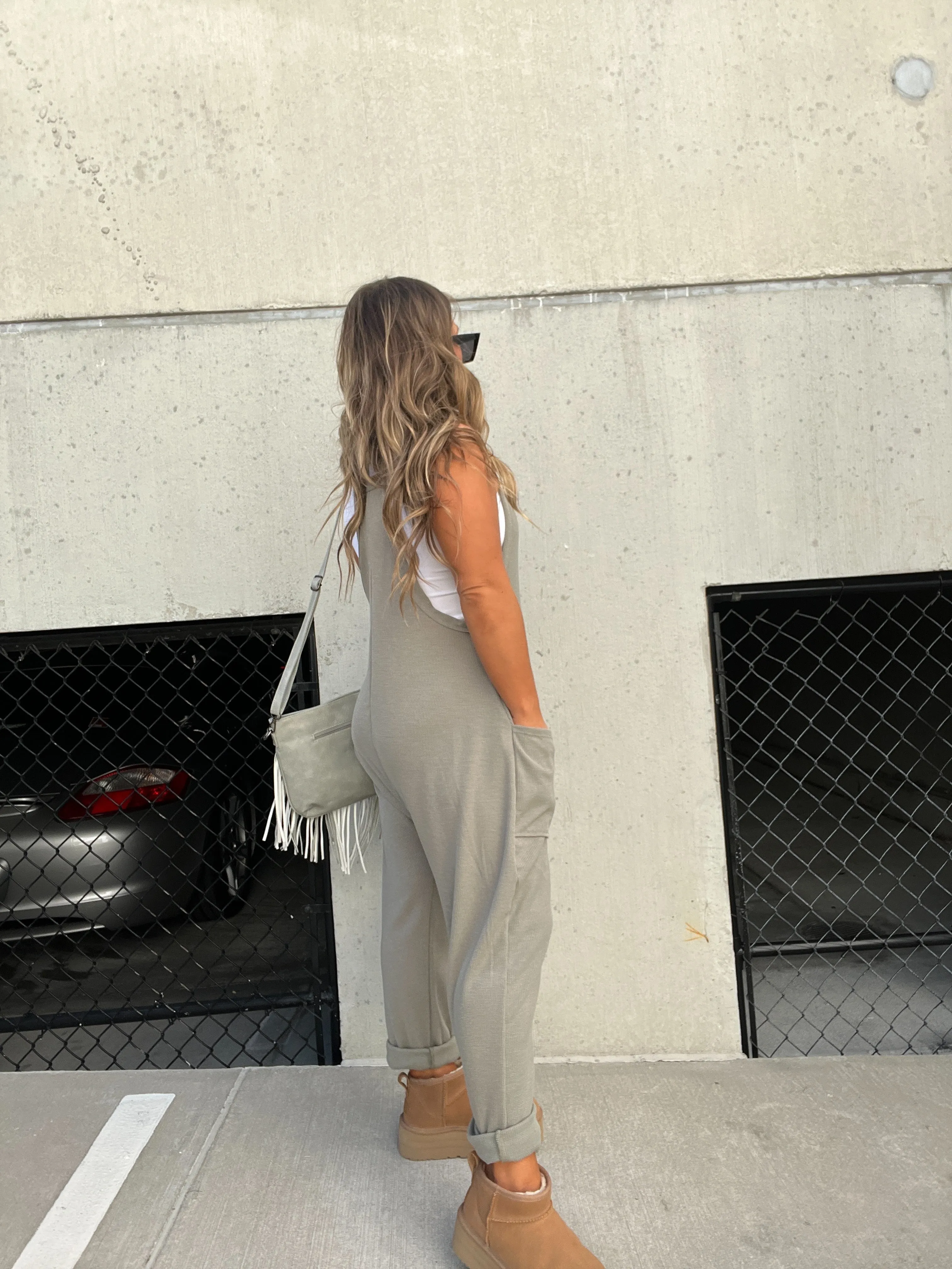 Relaxed Fit Jumpsuit Olive sold by Chic by Ally B product image thumbnail 5